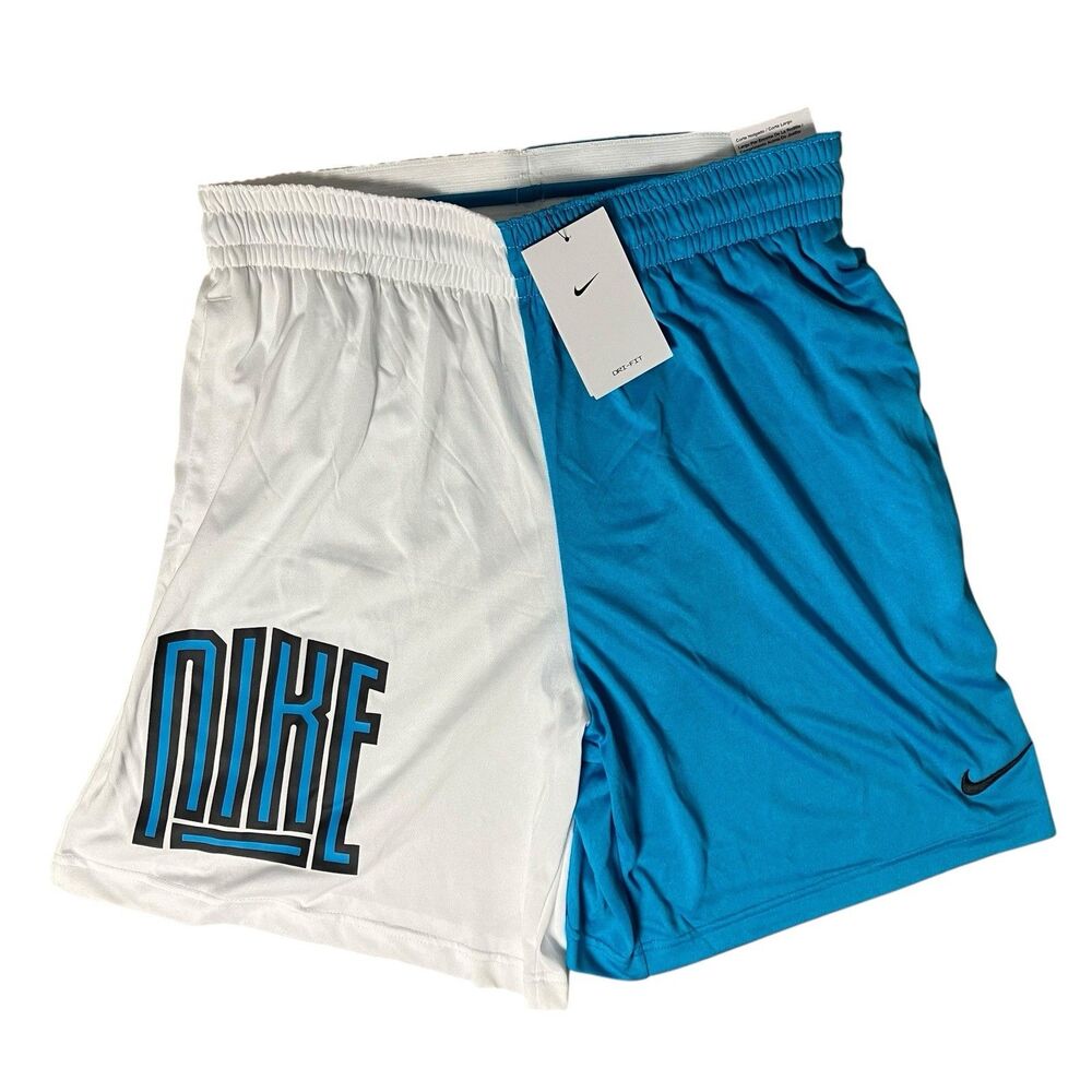 Nike Athletic Shorts Mens L Blue White Basketball‎ Dri-Fit Multicolor DH7164-100